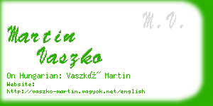 martin vaszko business card